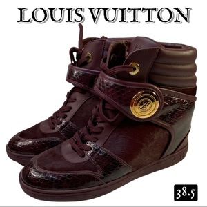 Louis Vuitton Leather & Pony Hair Hidden Wedge Sneakers 38.5